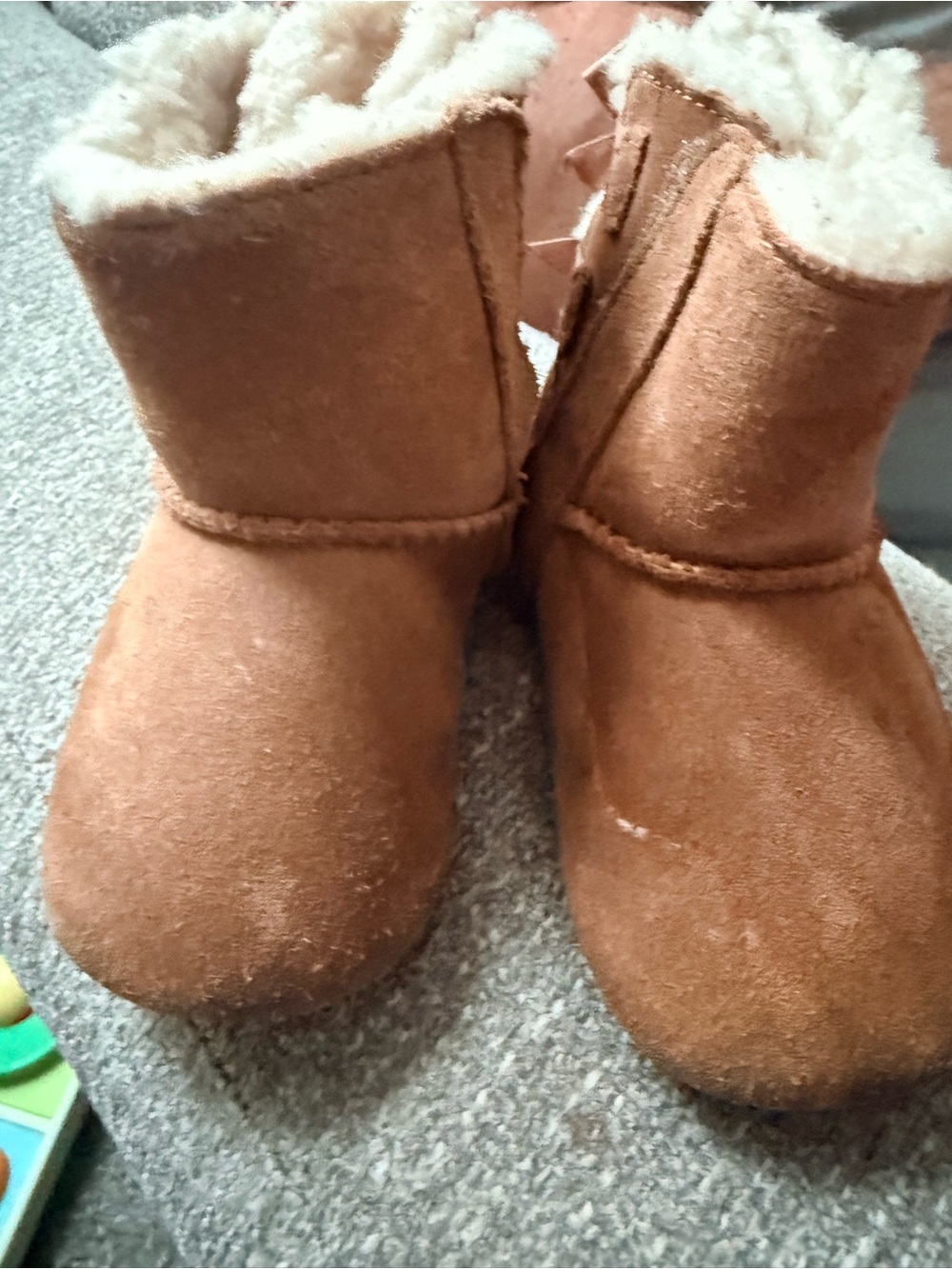 UGG Chestnut Brown Suede Infant Shearling Booties